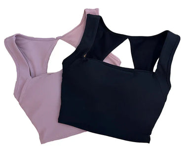 Elegant Melrose Square Neckline Ice Skating Crop Top for Graceful Performance